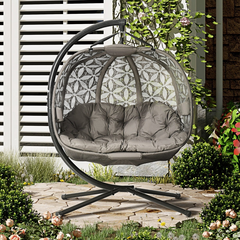 Outdoor Double Hanging Chair- Sand Brown