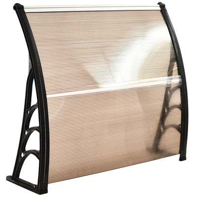 Curved Window Door Canopy - Brown