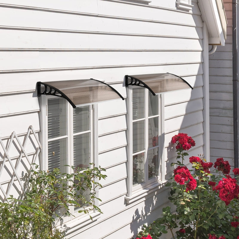 Curved Window Door Canopy - Brown