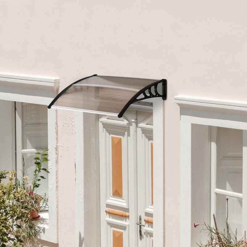 Curved Window Door Canopy - Brown