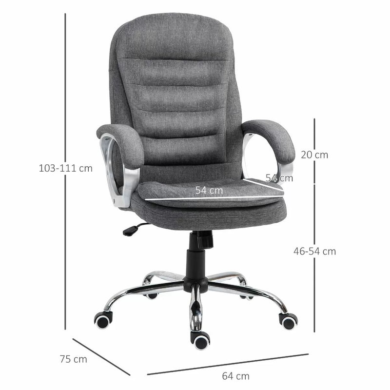 Silla de oficina ergonómica, giratoria y acolchada, estilo ejecutivo, 2 colores