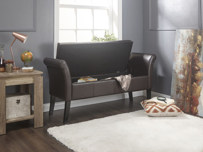 Balmoral Window Ottoman Storage Bench - Brown, Silver or Grey