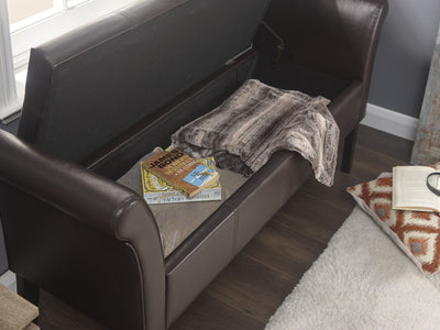 Balmoral Window Ottoman Storage Bench - Brown, Silver or Grey