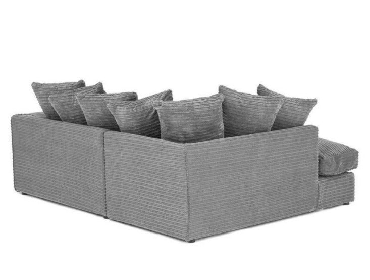 Porto Jumbo Cord Corner Sofa - Grey