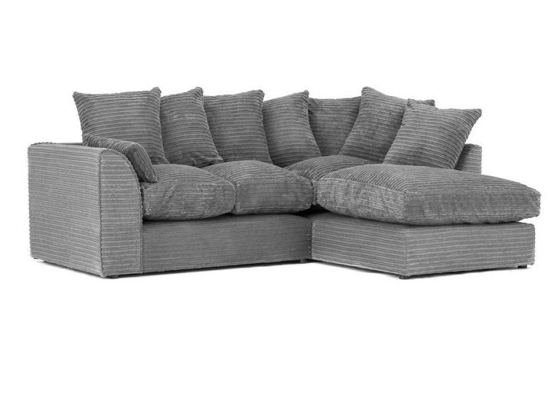 Porto Jumbo Cord Corner Sofa - Grey