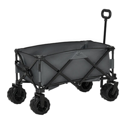 Outsunny Folding Metal Frame Garden Trolley - Grey