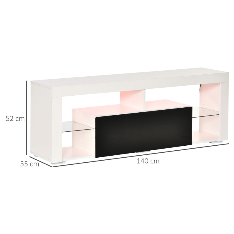 TV Unit, LED Stand Cabinet, Black White