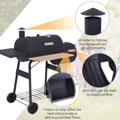 Portable Charcoal BBQ Grill-Black