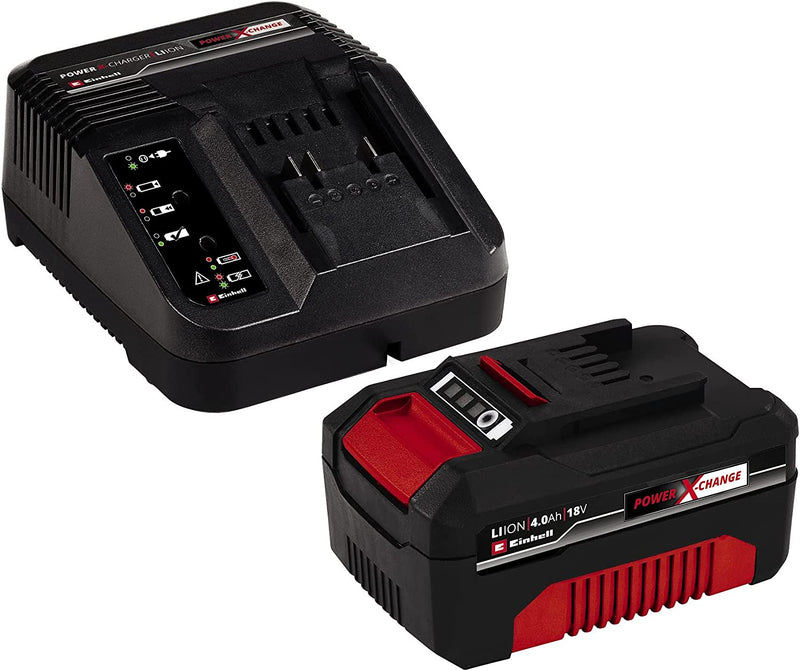 Einhell Power X-Change 18V, 4.0Ah Lithium-Ion Battery Starter Kit | Battery and Charger Set | Compatible With All PXC Power Tools Garden and Machines