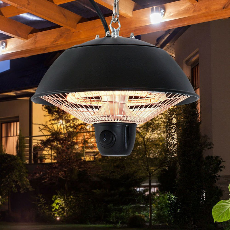 Ceiling Heater Hanging Halogen 600W Electric - Black