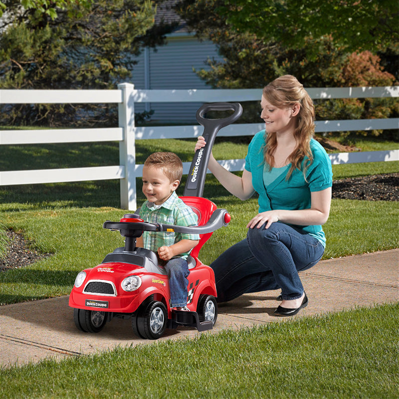 Kids 3 in 1 Ride on Car with Push Handle