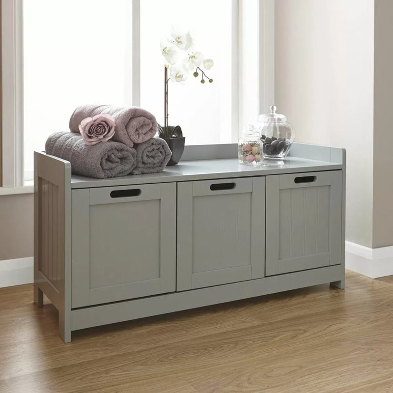 Colonial 3 Door Bathroom Storage Unit - Grey or White