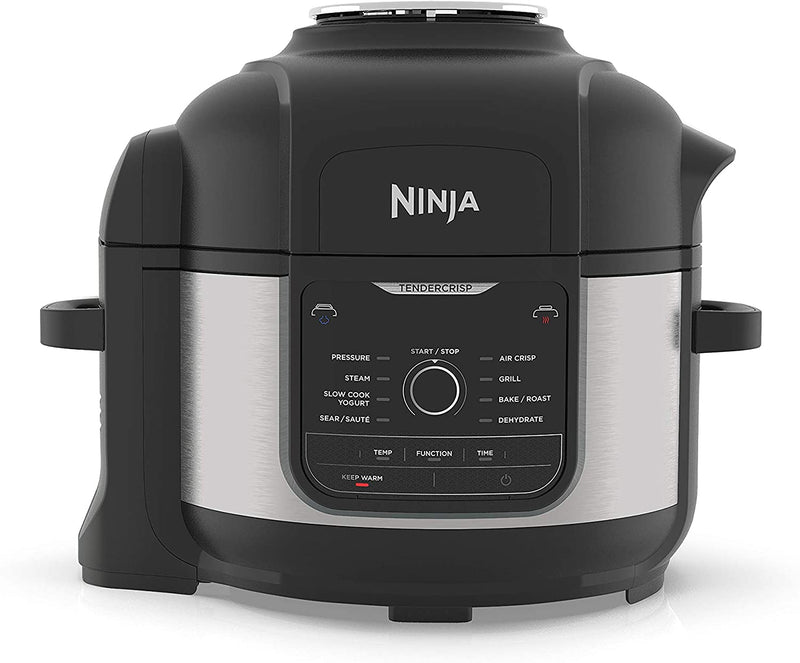 Ninja Foodi Multi-Cooker [OP350UK], 9-in-1, 6L, Electric Pressure Cooker and Air Fryer, Brushed Steel and Black