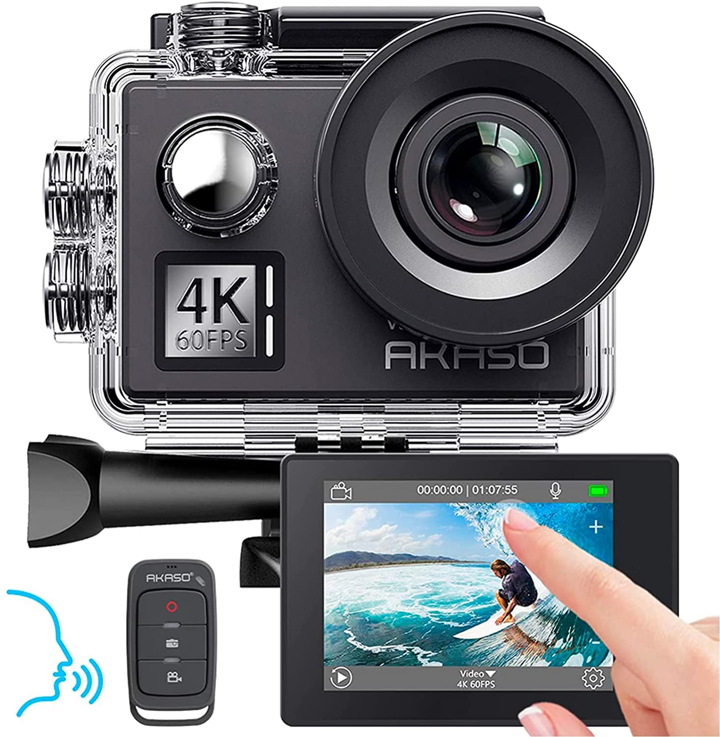 AKASO V50 Elite 4K/60fps Touch Screen WiFi Action Camera Voice