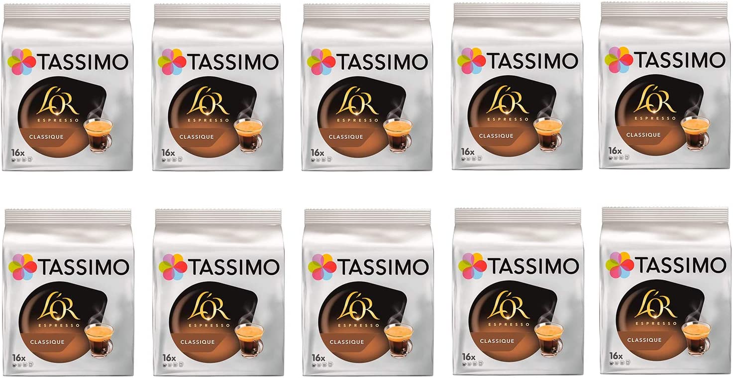 JACOBS L'OR Cafe Long Decafeine Tassimo Compatible Coffee Capsules Box 16  Drinks