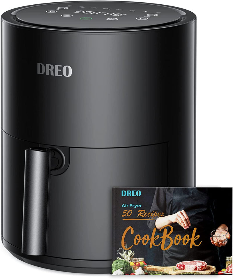 Dreo Air Fryer, 40℃ to 200℃, Cookbook, 3.8 L Hot Oven Cooker, 9 Presets on LED Onetouch Screen, Timer & Temperature Control, Nonstick Basket, 1500W