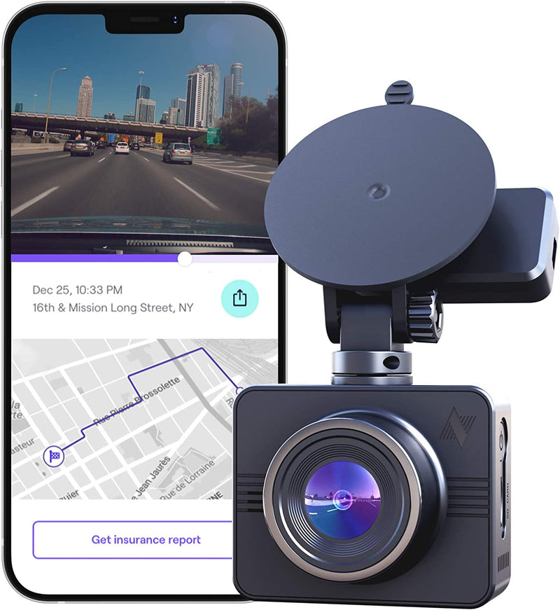 Nexar Beam GPS Dash Cam | HD Front Dash Cam | 2022 Model | 32 GB SD Card Included | Unlimited Cloud Storage | Parking Mode | WiFi