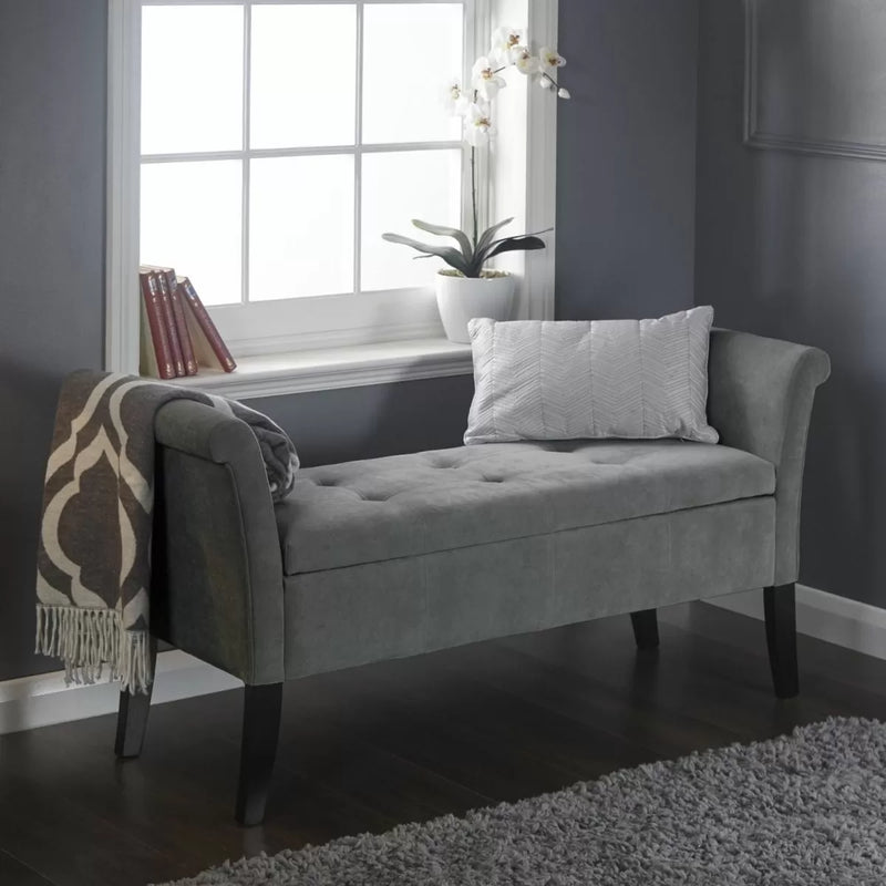 Balmoral Window Ottoman Storage Bench - Brown, Silver or Grey