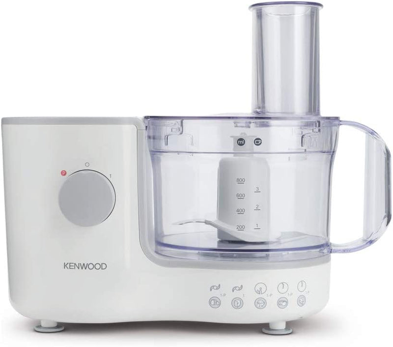 Kenwood Compact Food Processor, 1.4L Bowl, Blender, Emulsifying, Chopping Blade, Shredder Disc 400W, FP120A, White [Energy Class A]