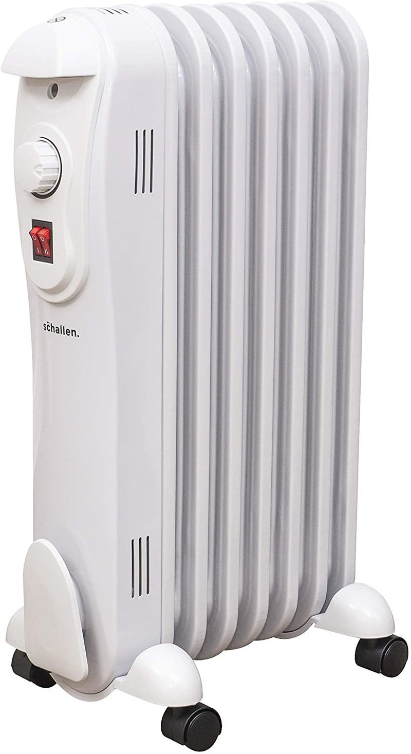 Schallen Portable Electric Slim Oil Filled Radiator Heater with Adjustable Temperature Thermostat