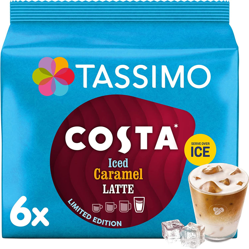 Tassimo Costa Iced Caramel Latte Coffee Pods - 5 Pack (30 Drinks)