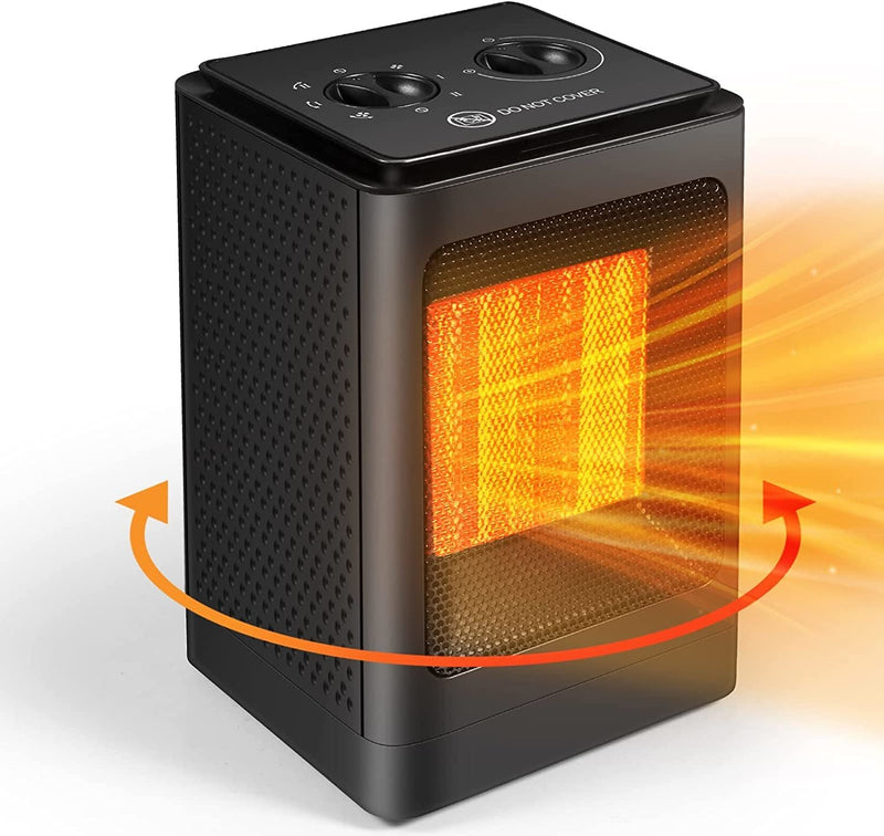 Space Heater, Portable PTC Ceramic Heater, Electric Fan Heating with Overheat and Tip Over Protection
