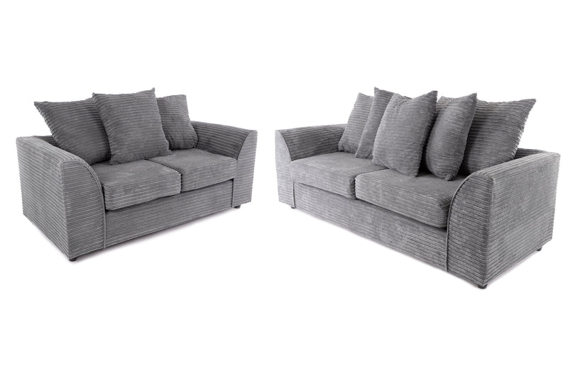 Byron 3 + 2 Seater Sofa Set - Grey Cord