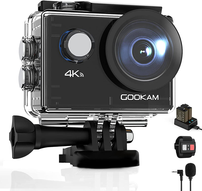 GOOKAM 4K 20MP Sport Action Camera WiFi Underwater 40M Waterproof Camera 2&