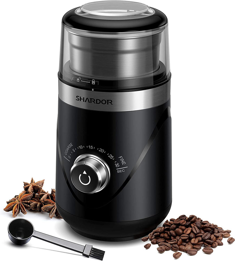 SHARDOR Coffee Grinder Electric, Removable Stainless Steel Cup, 25000rpm Powerful Grinder for Dried Spice, Pepper, Grain, Coffee Bean, Nuts