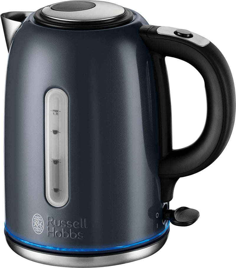 Russell Hobbs 20463 Quiet Boil Kettle, Grey, 3000W, 1.7 Litres [Energy Class A]