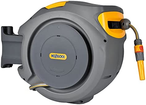 Hozelock 2401 0000 Auto Reel with 20 m Hose, Yellow/Grey