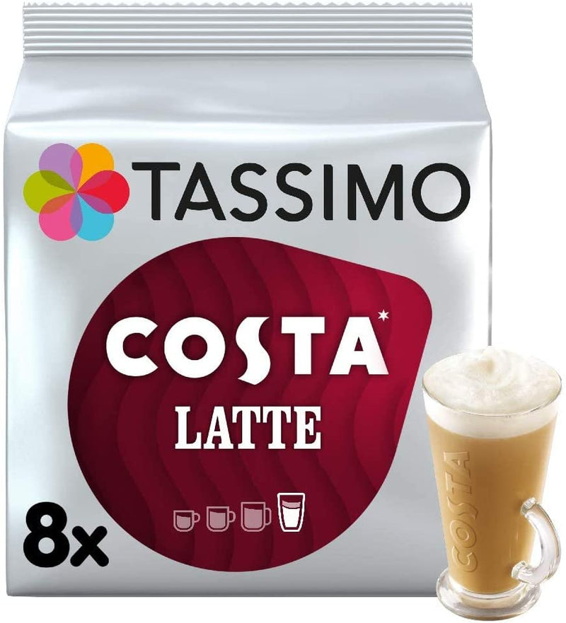 Tassimo Costa Latte Coffee Pods (Pack of 5, Total of 40 Servings)