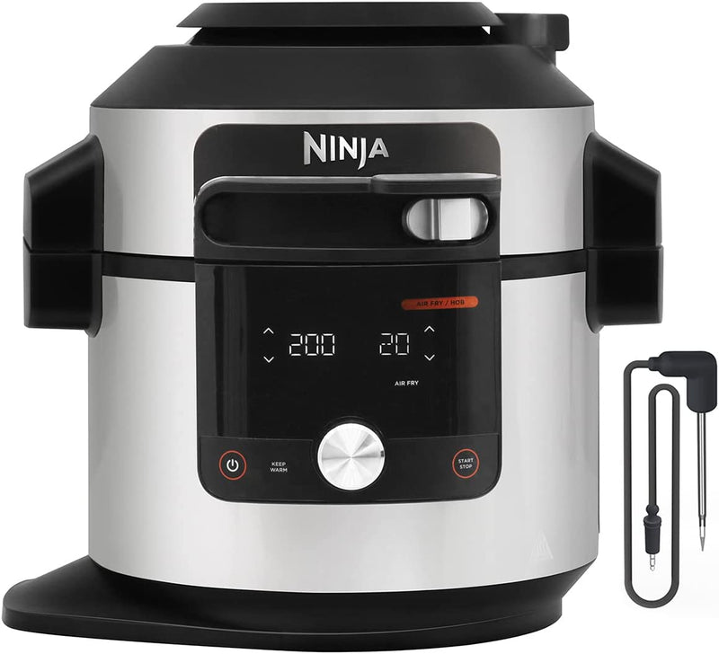 Ninja Foodi MAX 15-in-1 SmartLid Multi-Cooker 7.5L [OL750UK] Smart Cook System, Digital Cooking Probe, Electric Pressure Cooker, Air Fryer