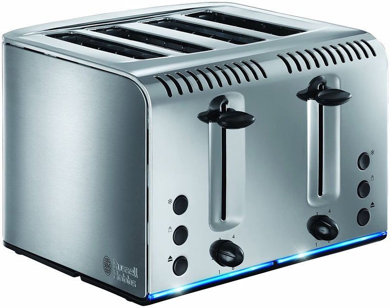 Russell Hobbs 20750 Buckingham 4-Slice Toaster, Polished, 2100 W, Stainless Steel