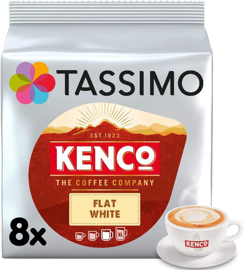 Tassimo Kenco Flat White Coffee Pods (Pack of 5, Total 40 Servings)