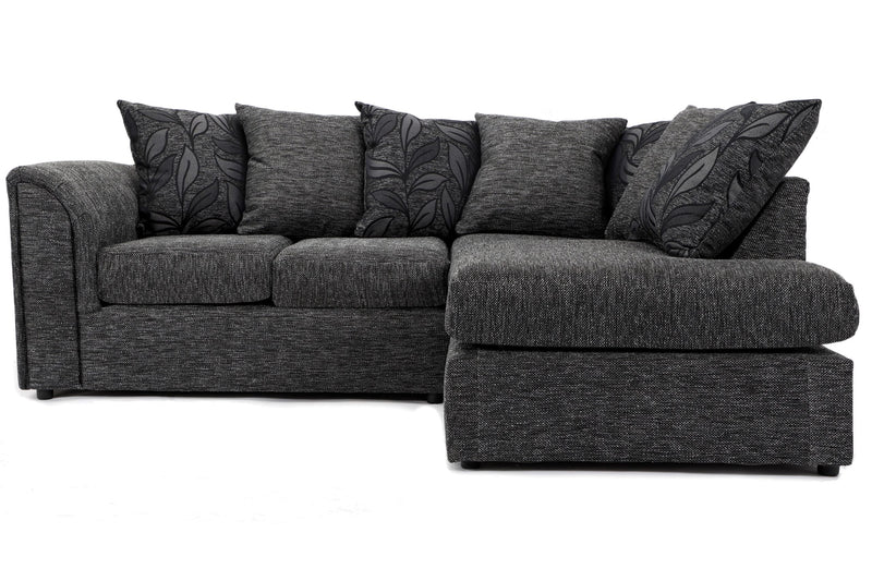 Byron Right Hand Corner Sofa - Black Dundee