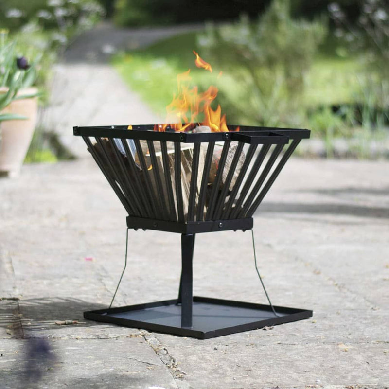 RedFire Fire Basket Denver Black Steel 39x39 cm 85015