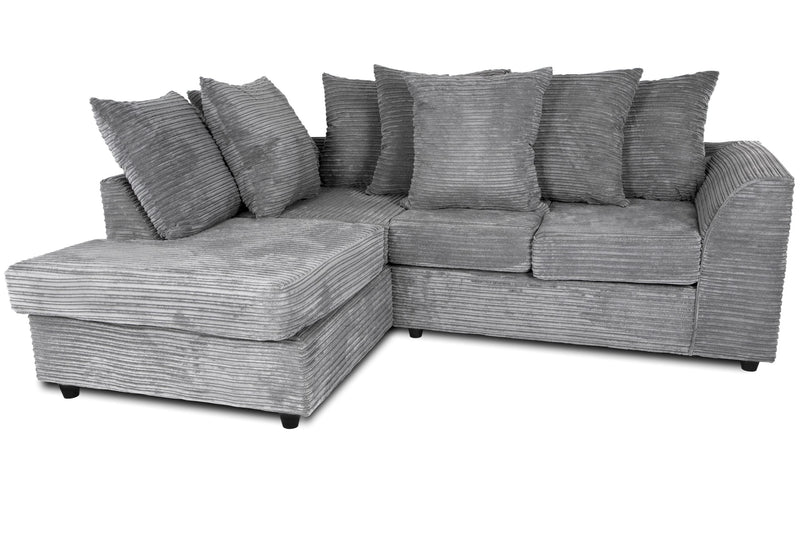 Byron Left Hand Corner Sofa - Grey Cord