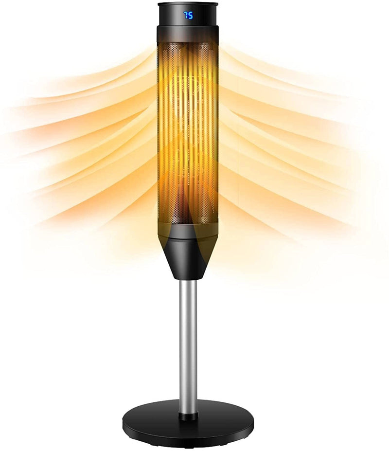 COSTWAY Oscillating Tower Heater, 2000W Portable PTC Ceramic Heaters with LED Display
