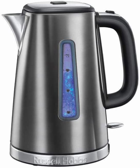 Russell Hobbs 23211 Luna Quiet Boil Electric Kettle, Stainless Steel, 3000 W, 1.7 Litre, Grey [Energy Class A]