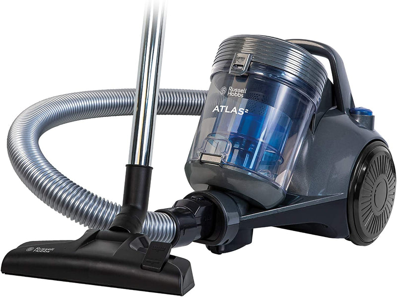 Russell Hobbs RHCV3101 ATLAS2 2.5 Litre Cylinder Vacuum, Grey & Blue, 700 W, 2.5 Litre, 77.5 Decibels