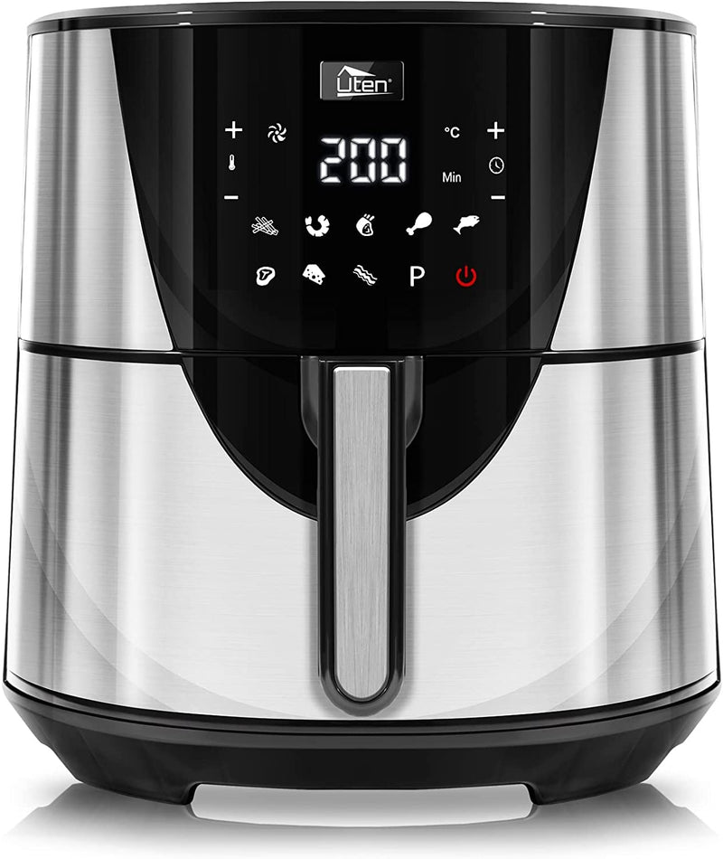 Uten Healthy Air Fryer Oven 7.5 L, 8 Preset Programs, Preheat, Power Off Memory Function, Recipes, 1700W, Stainless Steel