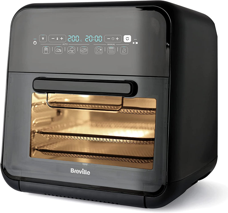 Breville Halo Rotisserie Air Fryer | 10 Litre Digital Air Fryer Oven | 2000 W | Fry, Bake, Roast and Dehydrate | Black and Grey [VDF127]