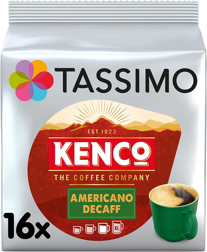 Tassimo Kenco Americano Decaf Coffee Pods (Pack of 5, Total 80 Coffee Capsules)