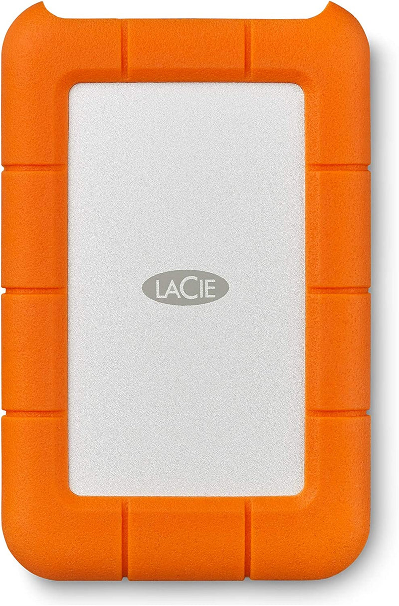 LaCie Rugged Mini, 5TB, 2.5", Portable External Hard Drive, for PC and Mac, incl. USB-C w/o USB-A cable, Shock Drop Pressure Resistant (STJJ5000400)