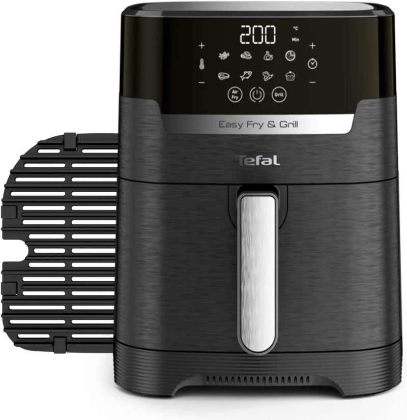 Tefal EasyFry Precision 2-in-1 Digital Air Fryer and Grill 4.2L Capacity 8 Programs inc Dehydrator Black EY5058, [Save Up To 80% Energy]