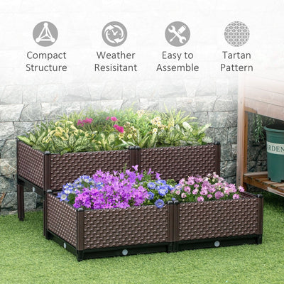 Set Of 4 Raised Garden Bed