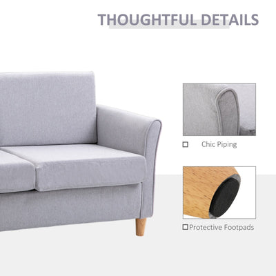 Two-Seater Linen-Look Sofa - Grey