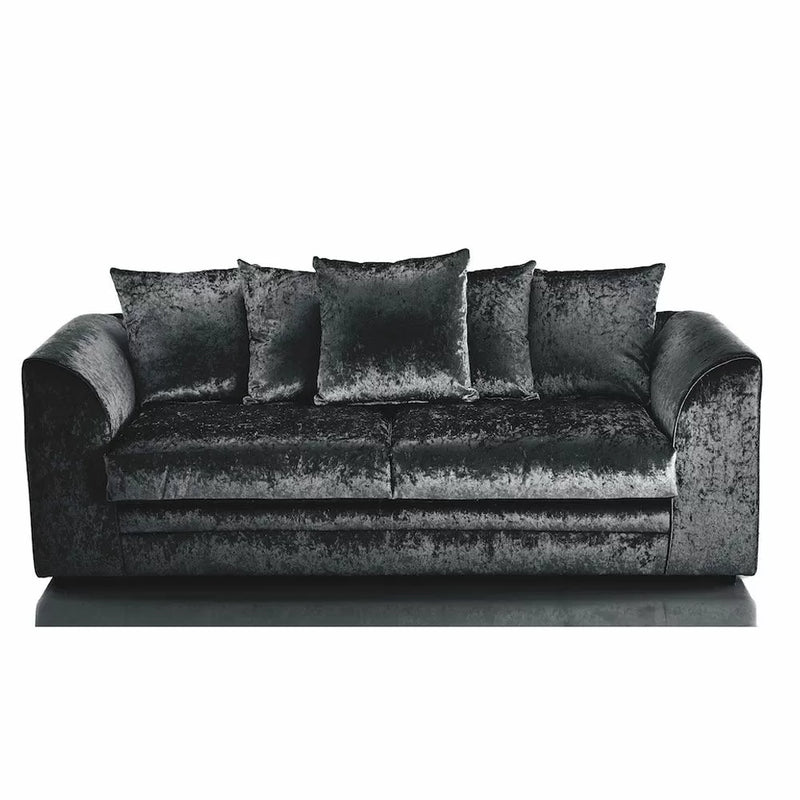 Arabia Crushed Velvet 3 Seater Sofa - Black