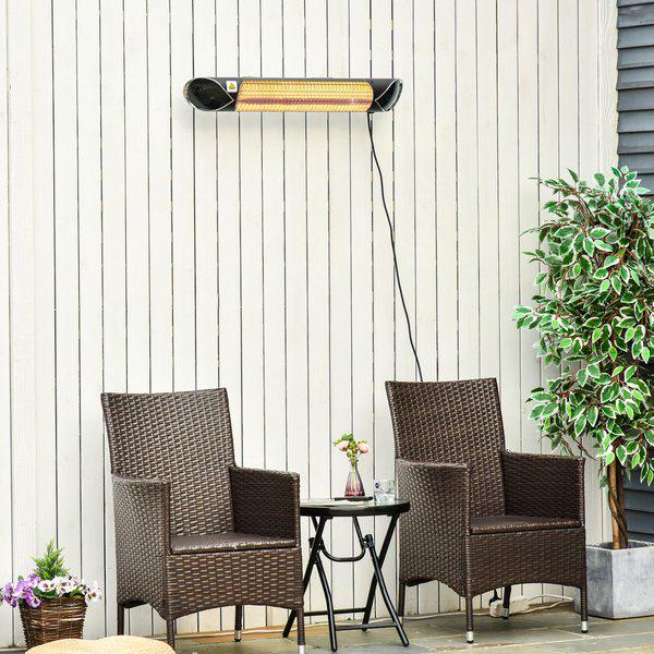 2000W Electric Patio Heater Wall Mounted W/ Remote Indoor Outdoor